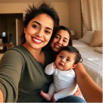 Karen, Cancún con su bebé de 18 meses